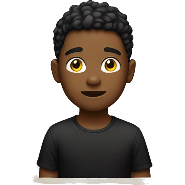 boy in black shirt indoors emoji