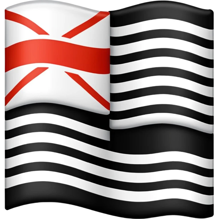 A simple flag with black and white horizontal lines, without any stars and black part emoji