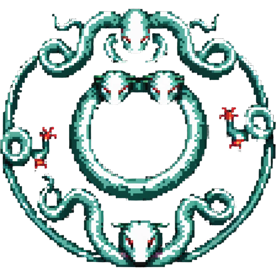 five snakes arranged in a circle emoji