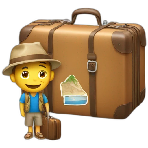 tourist with suitcase emoji