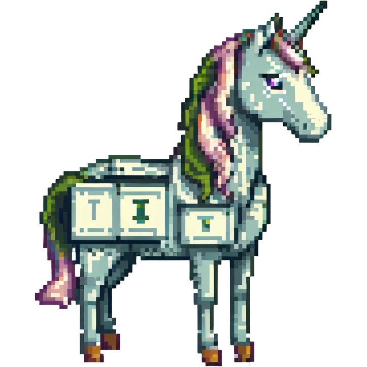 единорог из долларовых купюр, no background emoji