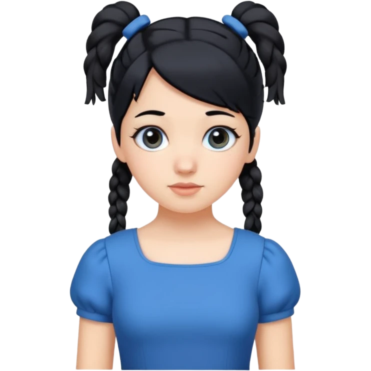 white girl with pig tails haircut black emoji