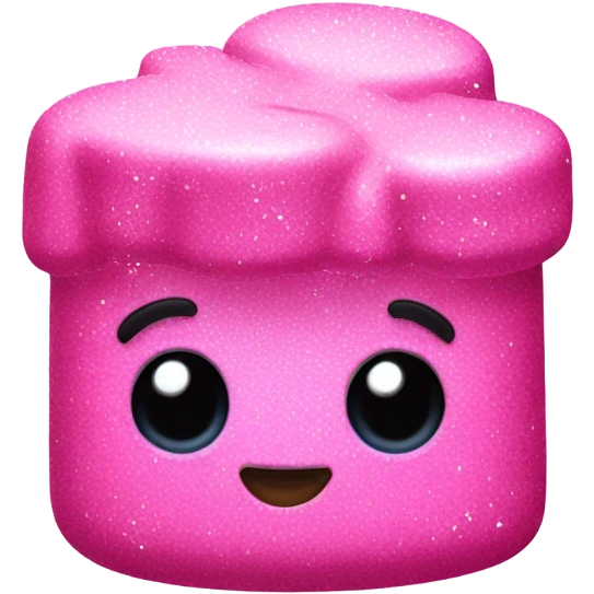 Hot pink marshmallow with glitter emoji