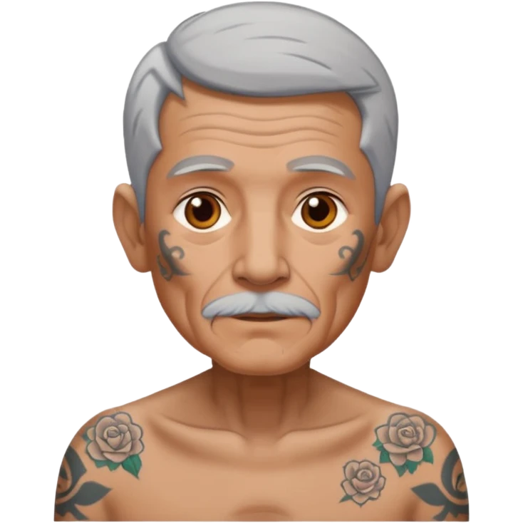 elderly man with tattos emoji