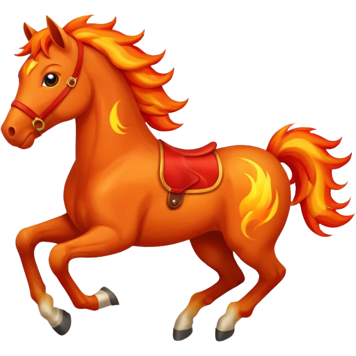 realistic fire horse emoji