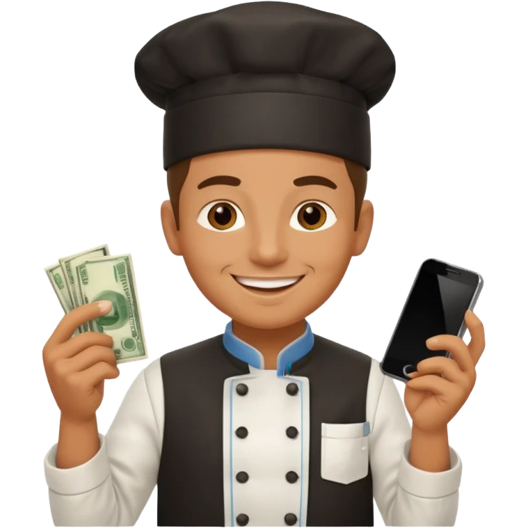 chef holding money and phone emoji