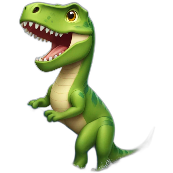 Dinosaure qui fait du surf emoji