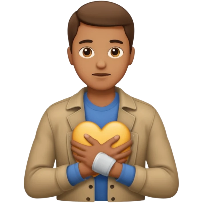 Man clutching chest emoji