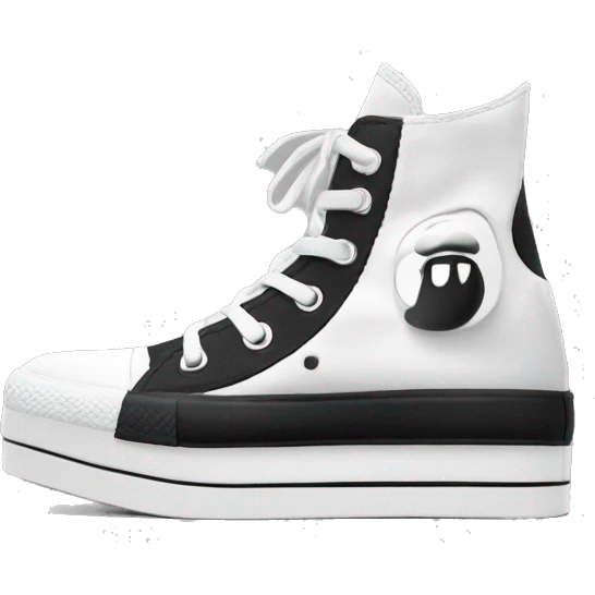 Black and white platform converse platform shoes emoji