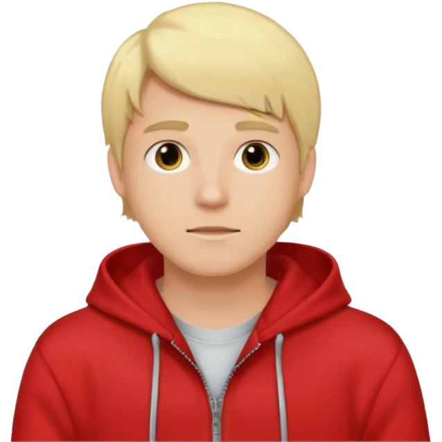 blonde guy red hoodie emoji