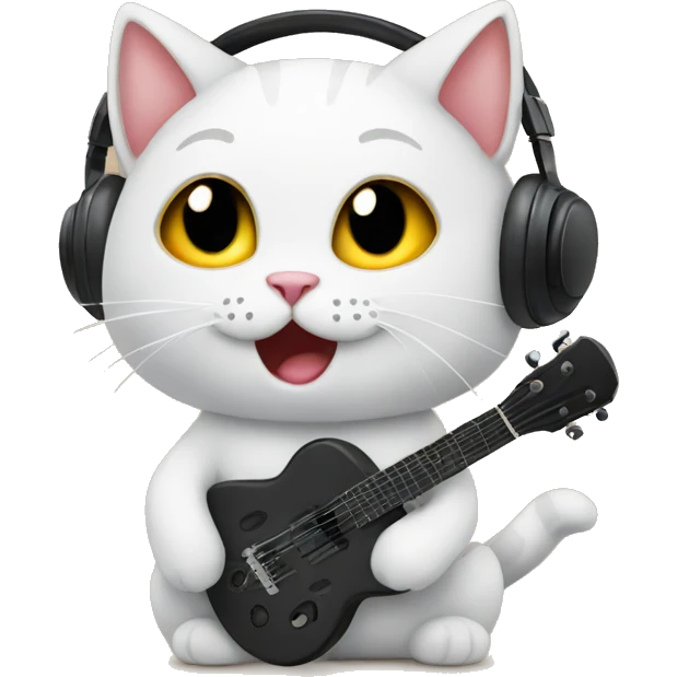 Cat in love hearing music  emoji