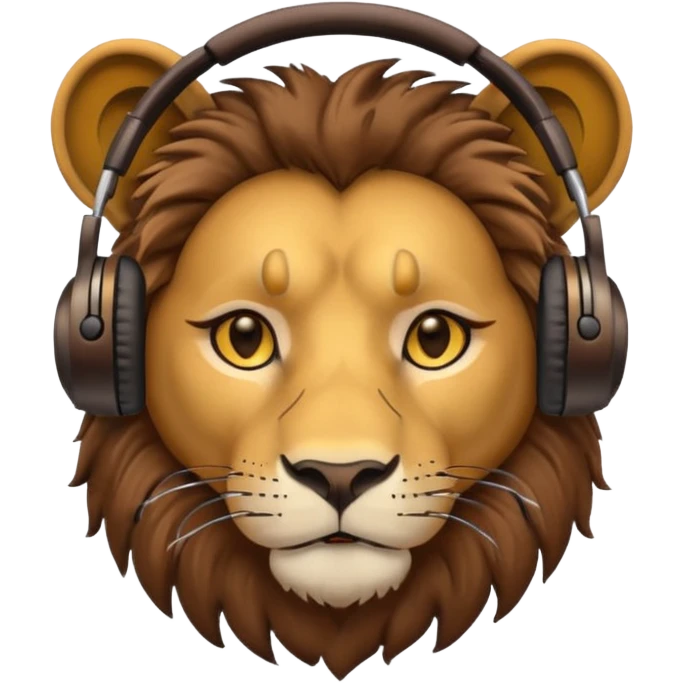 the lion wearing headphone emoji