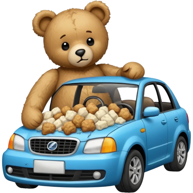 Teddy bear in a car accident  emoji