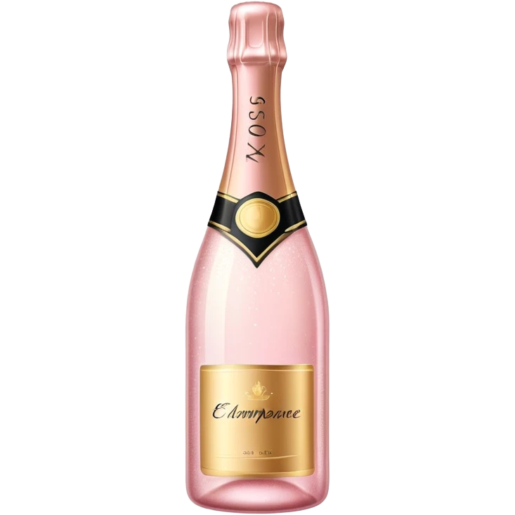 sparkly light pink champagne bottle, 3d emoji