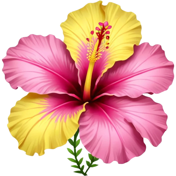 yellow and pink hibiscus flower emoji
