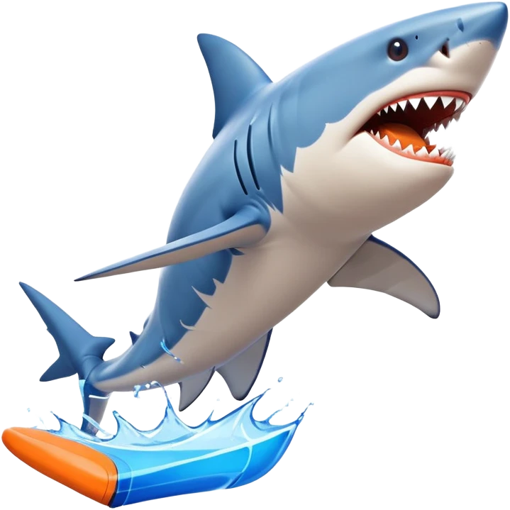 shark with blue nike shoes doing orange justice from fortnite emoji
