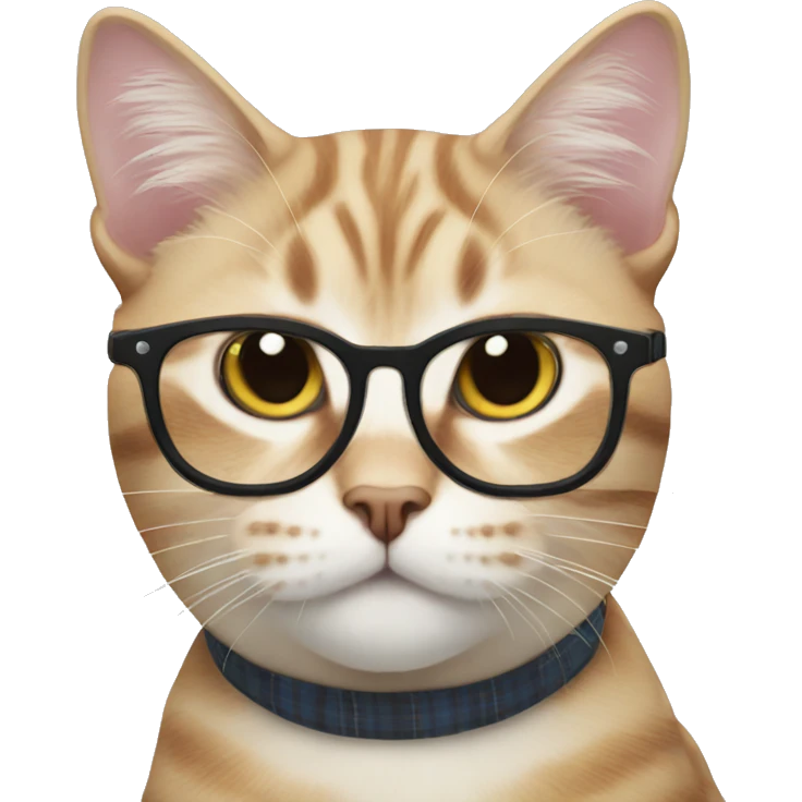 A Scottish straight cat with glasses emoji