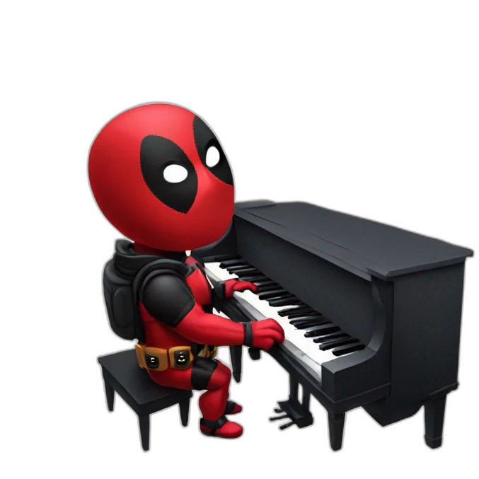 deadpool playing piano front facing emoji