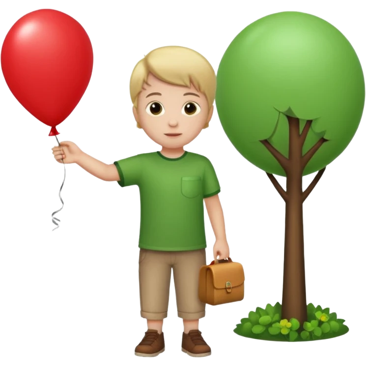 Child + balloon, Park Visitor, with park. emoji