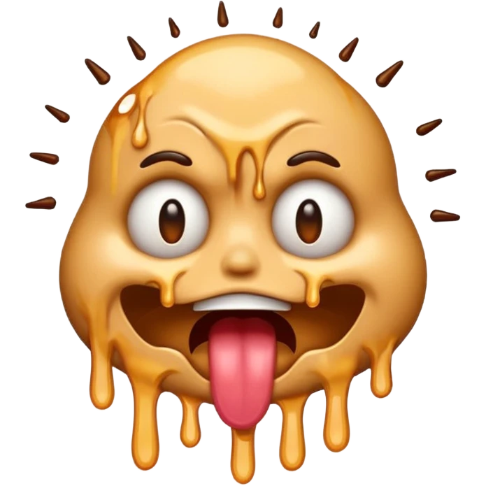 head exploding emoji combined with drooling and melting face features emoji