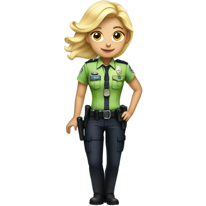 Blonde female in rainbow police outfit emoji