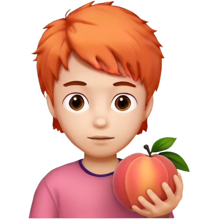 boy with peach emoji