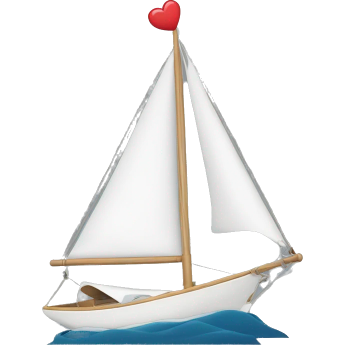 sailboat with heart onto sail emoji