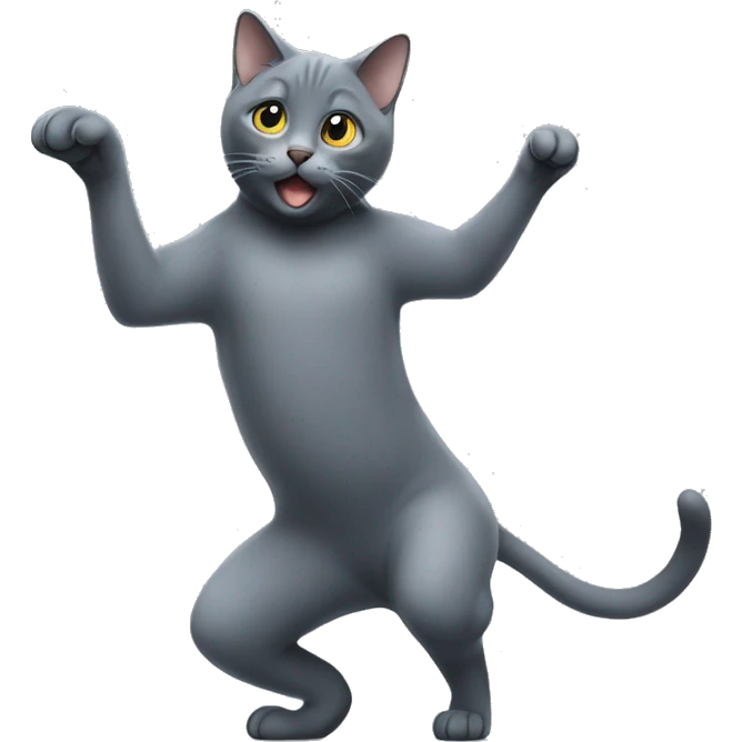Russian blue cat dancing emoji