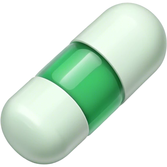a green and white pill capsule emoji