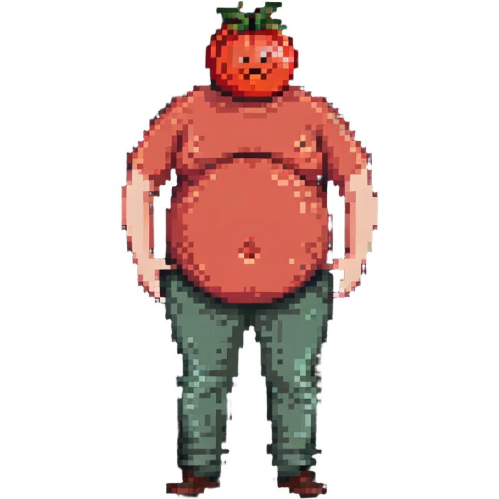 pregnant man with tomato belly emoji