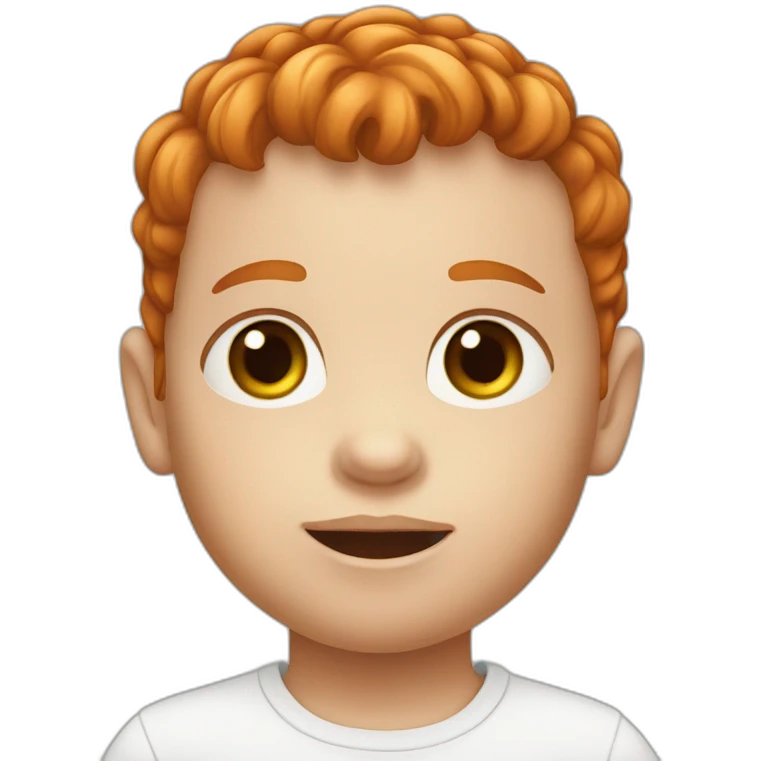 Ginger head baby boy woth dark brown eyes emoji