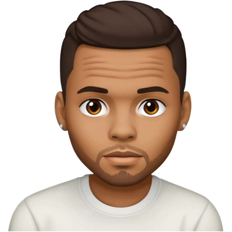 Chris Brown with dark brown hair emoji