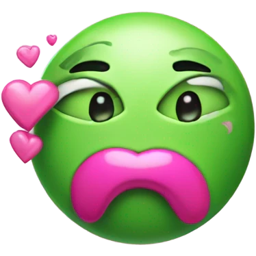 Green heart blowing a kiss emoji