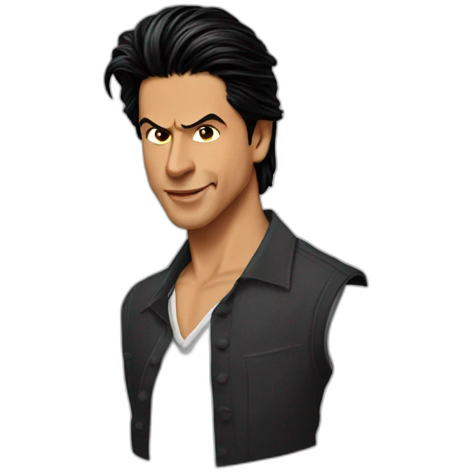 shahrukh khan long hairs tied back emoji