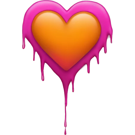 Black Pink orange grunge heart  emoji