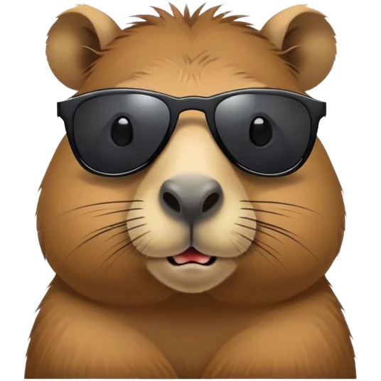 cool capybara wearing fashionable dark sunglasses emoji