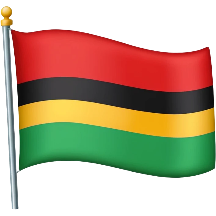 red on top, black in the middle, and green bottom horizontal stripe flag emoji