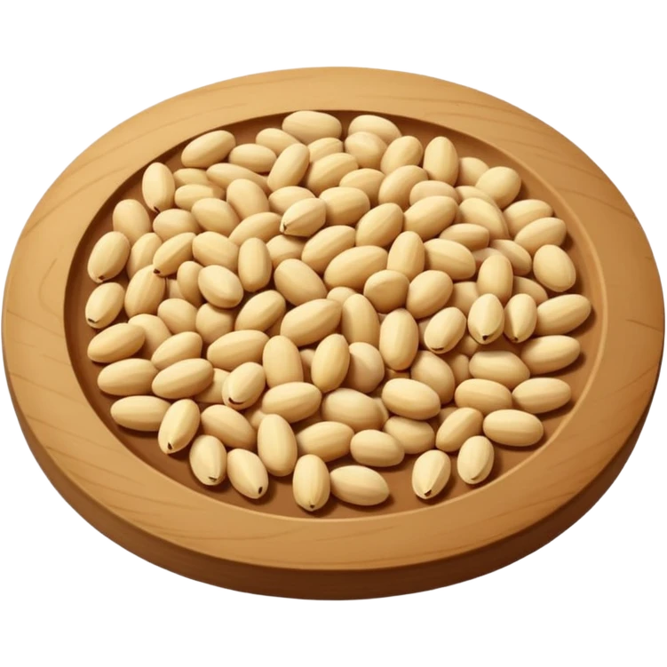 pine nuts on a wooden plate emoji