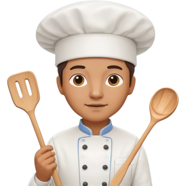 Create a highly polished, 3D game UI–style illustration of a chef.  emoji