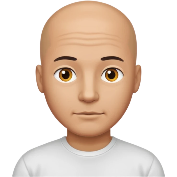 bald man with t shirt emoji