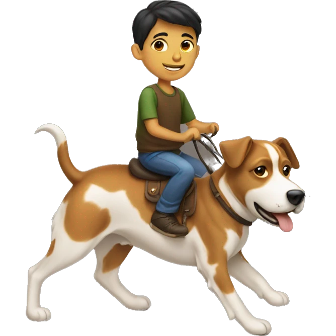 boy riding a dog emoji