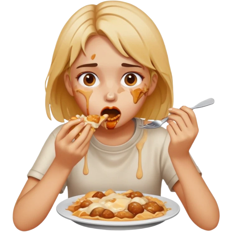 Girl overeating  emoji