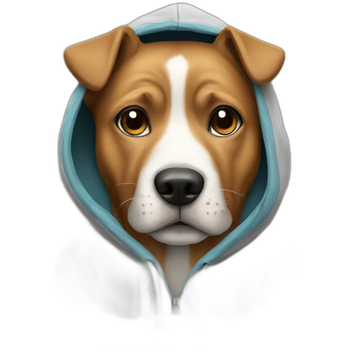 Dog wearing a hoodie emoji
