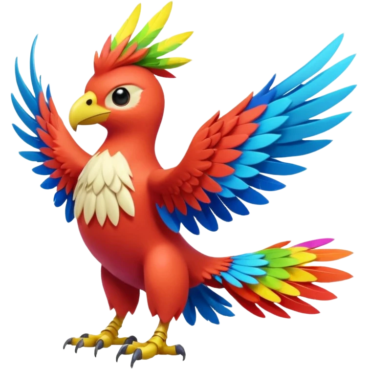Broad-Winged Lofty Feathery High-Altitude Pokémon-Fakémon-Digimon-Creature, (full body) emoji
