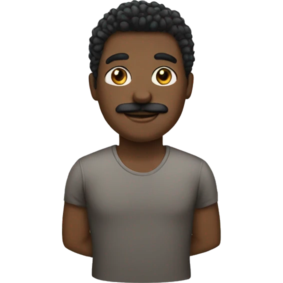 Melanin male with mustache emoji