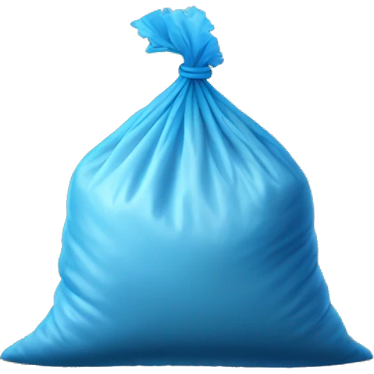 mesh bag of blue fertilizer  emoji
