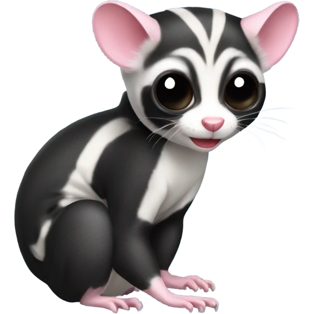 Sugar glider wearing taekwondo black bel  emoji