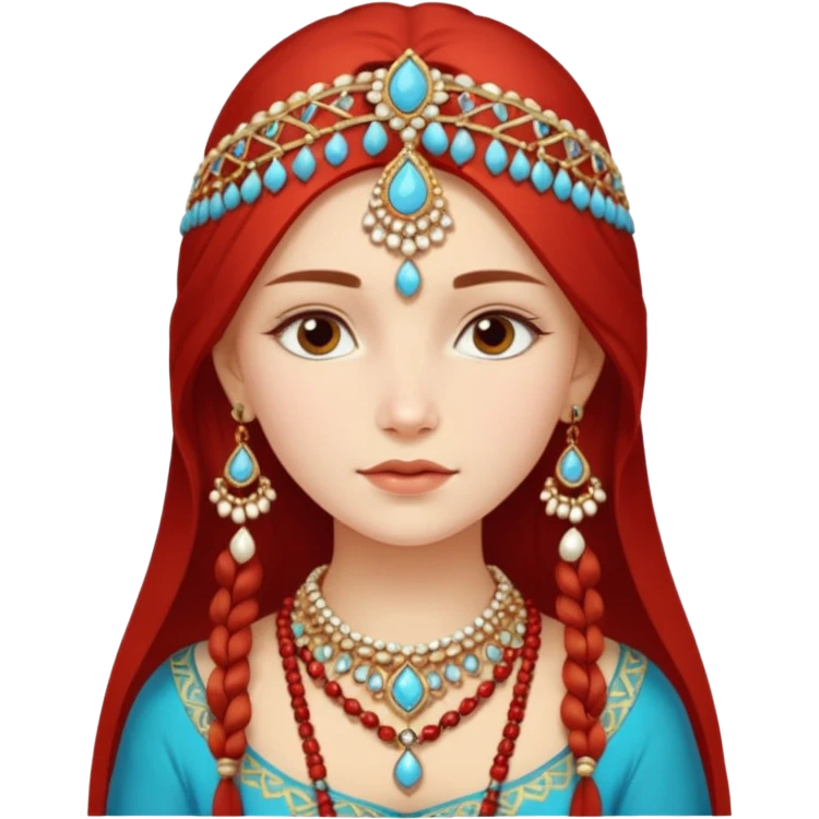 Russian girl in Indian jewellery emoji