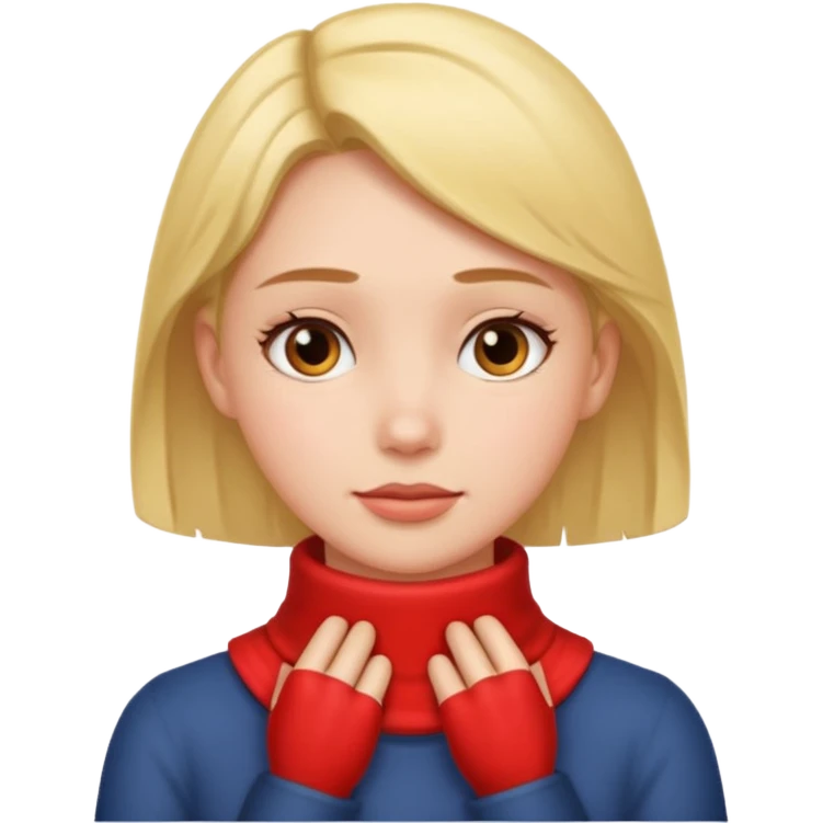 Girl with hands on neck  emoji