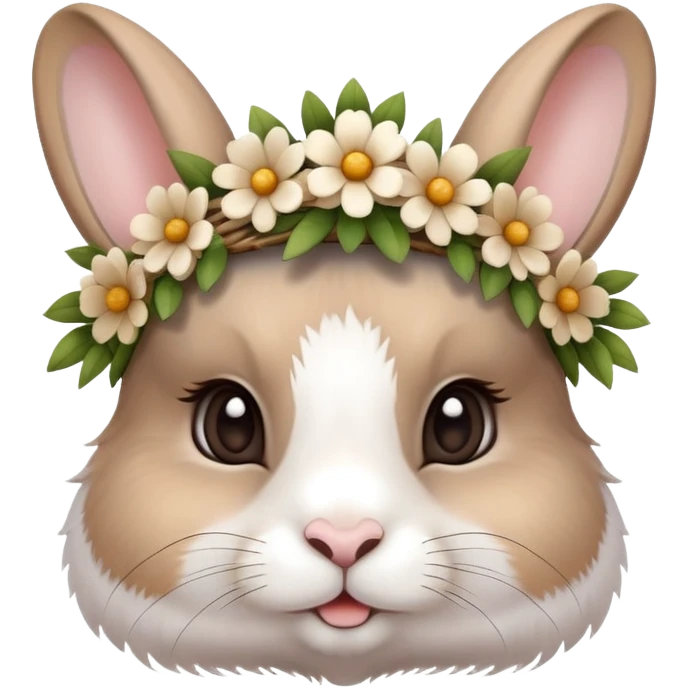 cute rabbit wearing a flower crown emoji